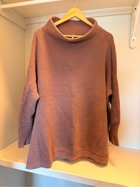 Free People Rose Taupe Cowl Neck Sweater